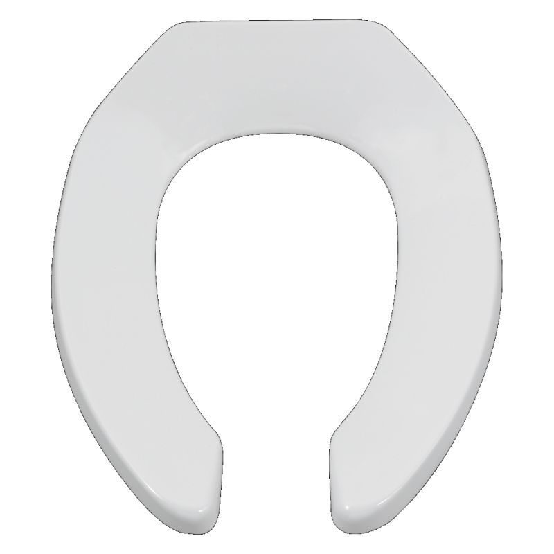 Commercial Elongated Open Front Toilet Seat in White