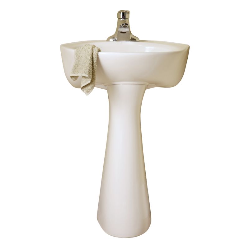 Cornice Pedestal Sink & Base in White w/1 Faucet Hole