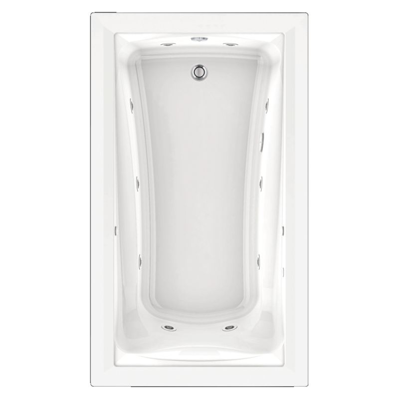 Green Tea 66x36 EcoSilent Combo Bathtub in White w/End Drain