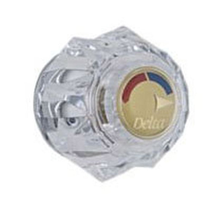 Crystal Knob Handle Set in Polished Brass