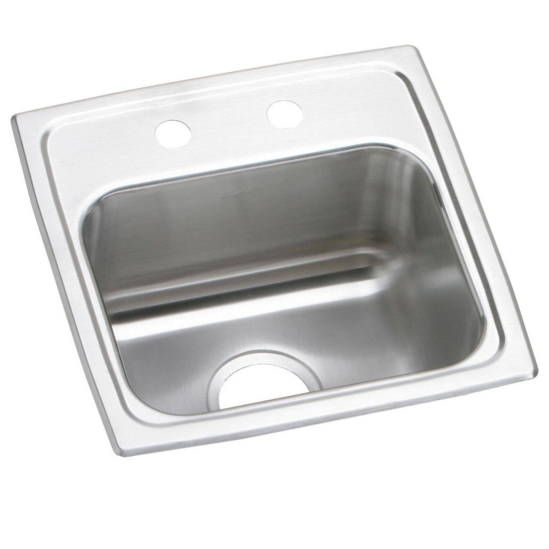 Lustertone Classic 15x15x7-1/8" SS 1-Bowl Bar Sink w/2 Holes