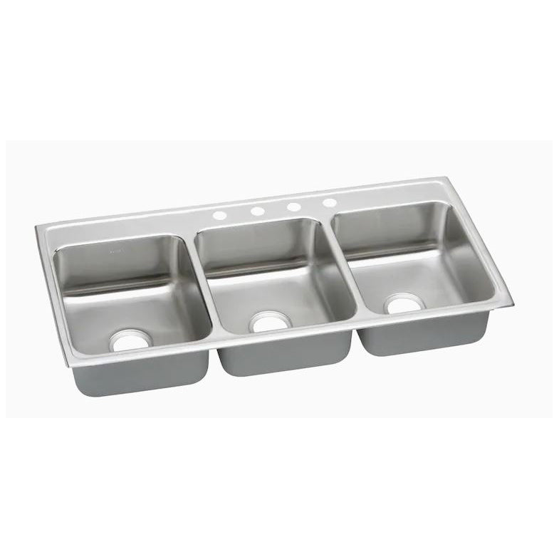 Lustertone 46x22x7-5/8" Stainless Steel Triple Bowl Sink 4HL