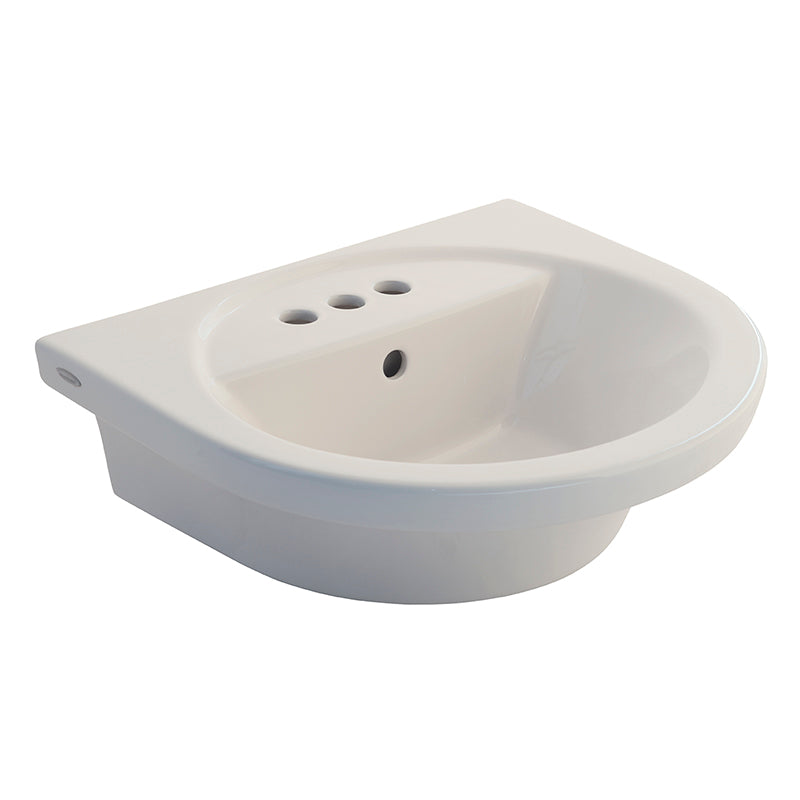 Tropic Petite 21x18-1/2 Pedestal Sink in Linen w/4" Fct Cntr