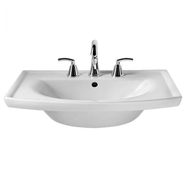 Tropic Grande 27x21 Pedestal Sink in Bone w/4" Faucet Center
