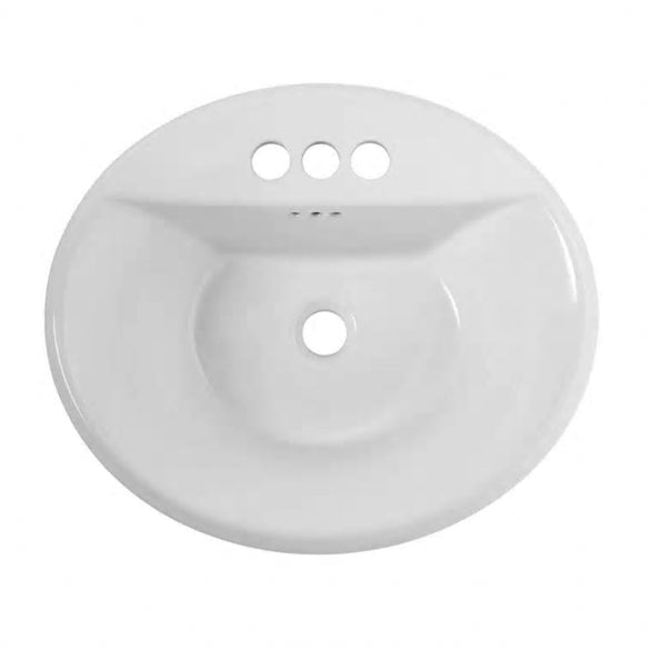 Tropic 20-1/2" Drop-In Lav Sink in Bone w/4" Fct Cntr