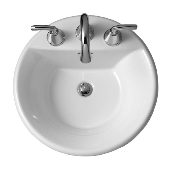 Tropic 19-1/4" Round Drop-In Lav Sink in Black w/4" Faucet Holes