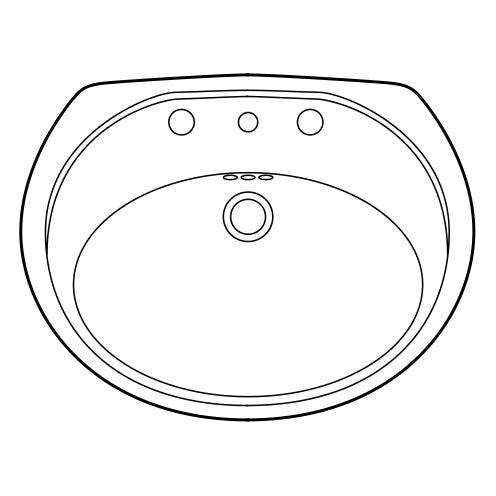 Ellisse 24x18-3/8" Drop-In Lav Sink in Linen w/8" Faucet Holes