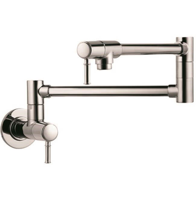 Talis C Single Hole Wall Mount Pot Filler in Polished Nickel