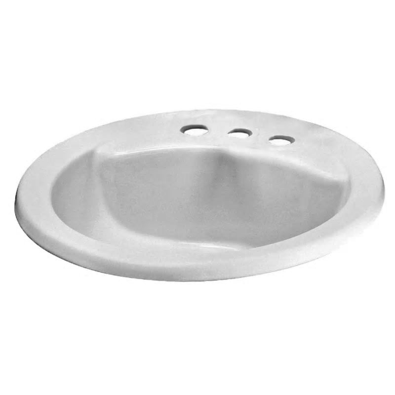 Cadet 19" Round Drop-In Lav Sink in Silver w/8" Faucet Holes