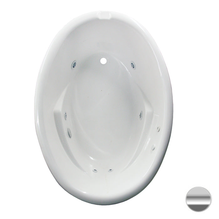 Oval 60x42-1/2x24" Drop-In Tub w/End Drain in Silver