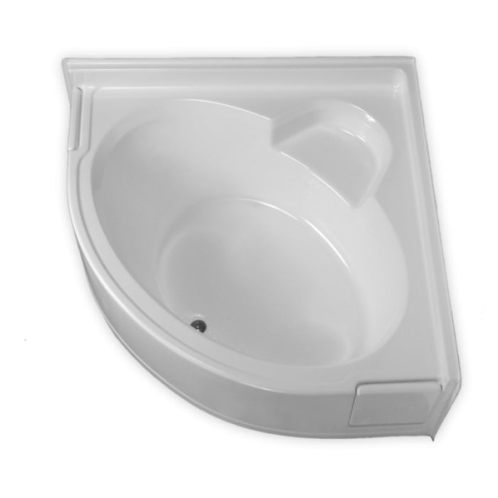 Corner Bathtub 60x60x27" w/22" Apron & Center Drain in White
