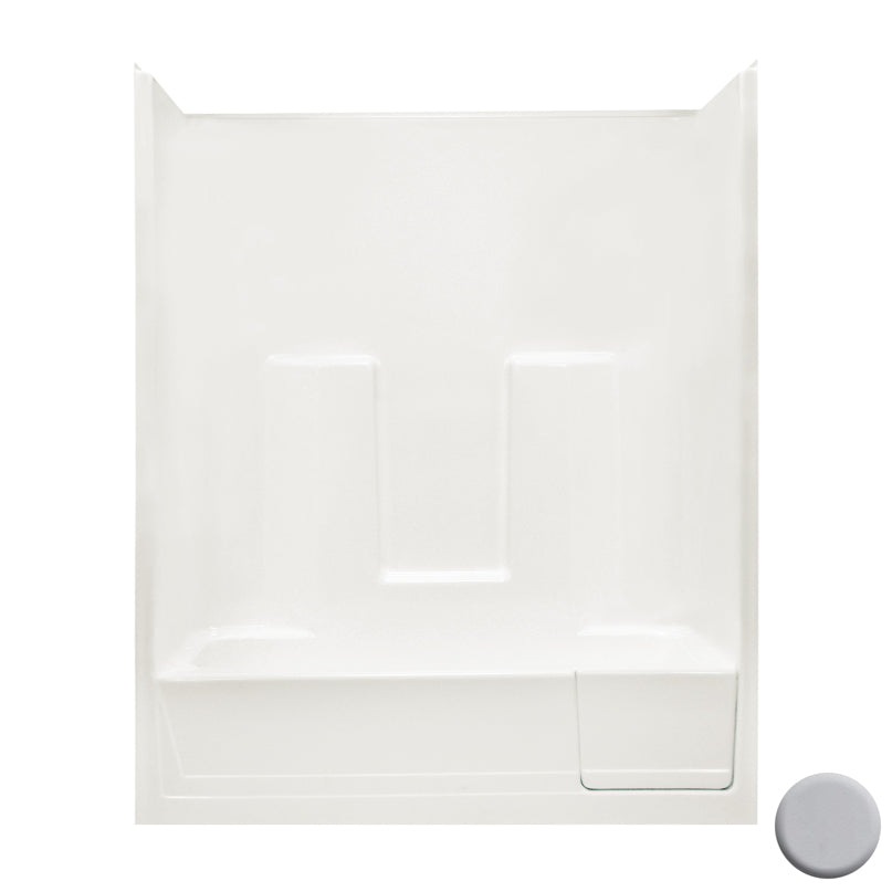 Tub & Shower Kit 60x33x73-3/4" Silver Right Hand Drain