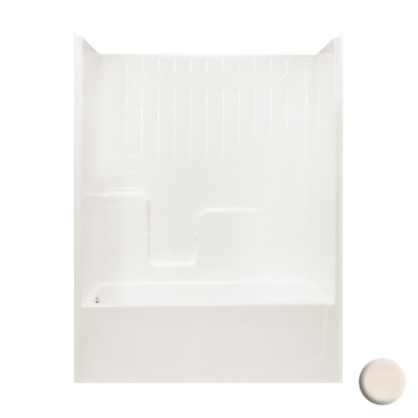 Tiled Tub & Shower Kit 59-3/4x33x76-1/2" Bone Left Drain