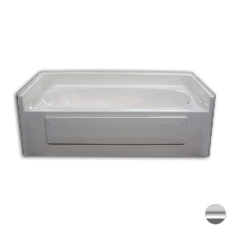 Bathtub 65.75x36x23.75 w/17.5" Apron & Left Drain in Silver