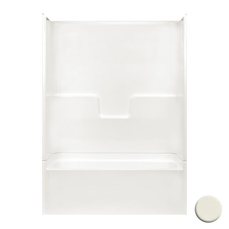 AcrylX Tub & Shower Kit 54x28x75" Biscuit Left Hand Drain