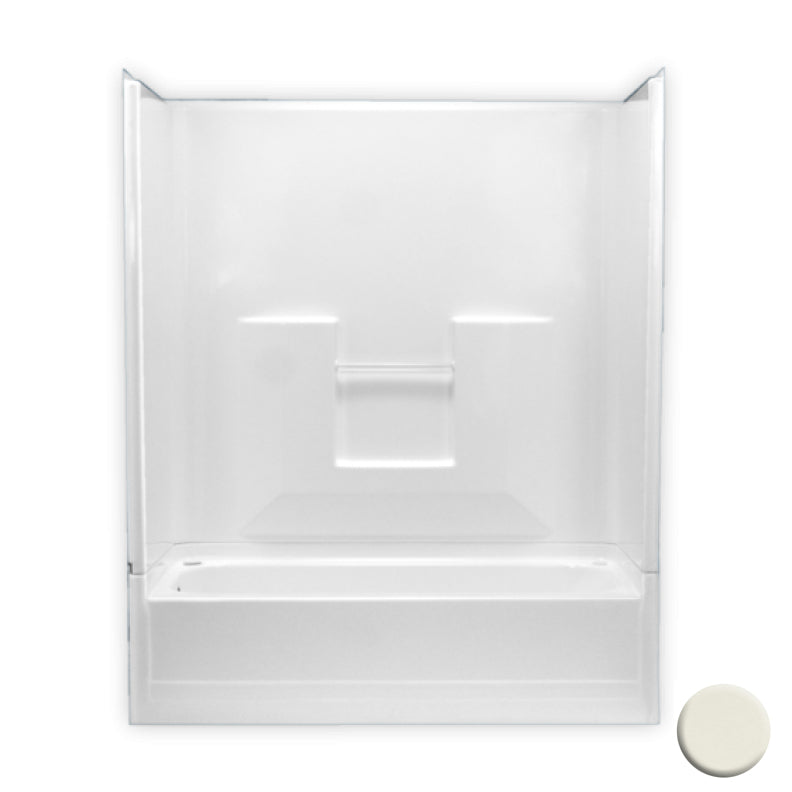 Tub & Shower Kit 59-3/4x32-3/4x73-3/4" Biscuit Right Drain