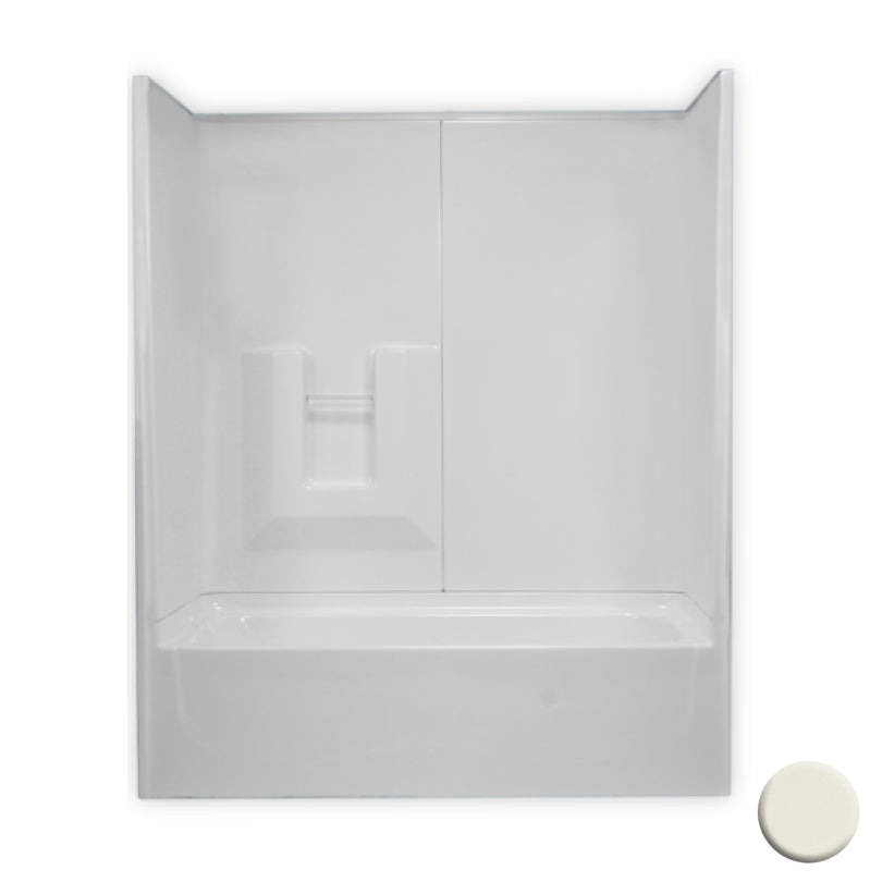 Tub & Shower Kit 59-3/4x32-3/4x73-1/2" Biscuit Left Drain