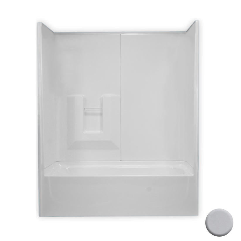 Tub & Shower Kit 59-3/4x32-3/4x73-1/2" Silver Left Drain