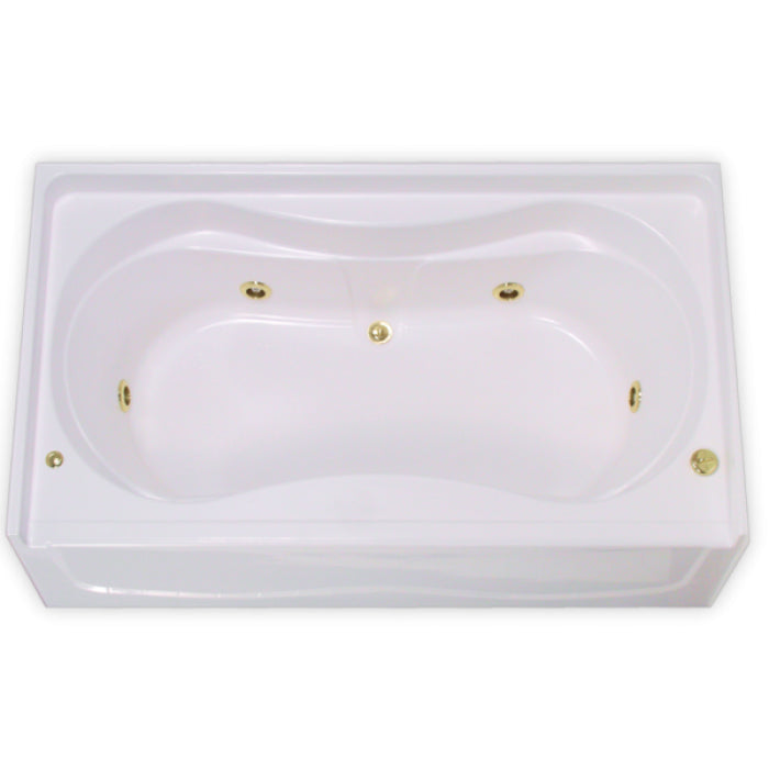 Victoria 72x42x26 Garden Tub w/21" Apron, Center Drain White