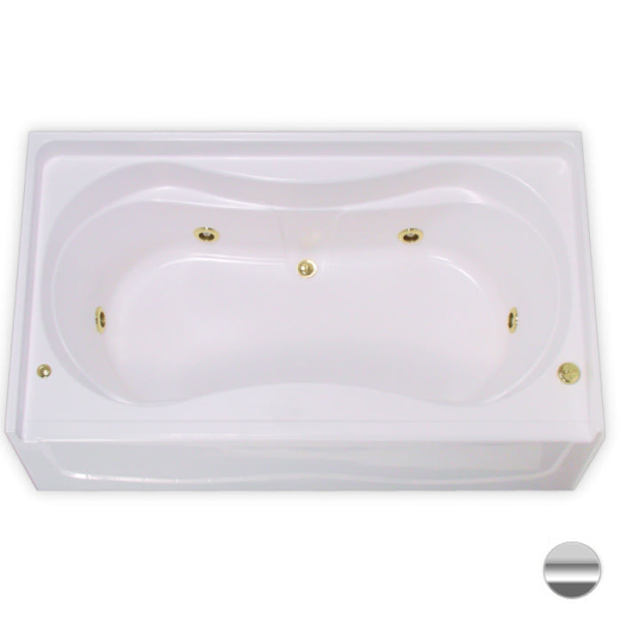 Victoria 72x42x26 Garden Tub w/21" Apron, Center Drn Silver
