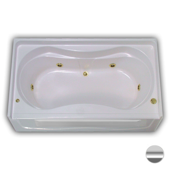 Victoria 72x42x26 Garden Tub w/21" Apron, Center Drn Silver