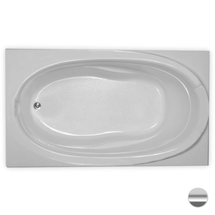 Allegheny 72x42x24" Drop-In Tub w/End Drain in Silver