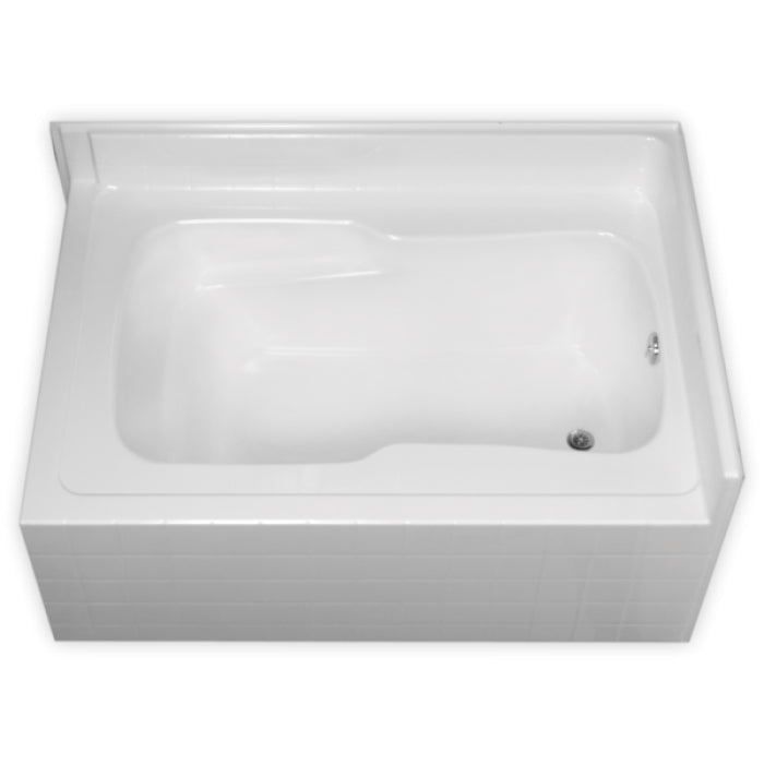 Corner Bathtub 64x44x30 w/22" Apron & Left Drain in White