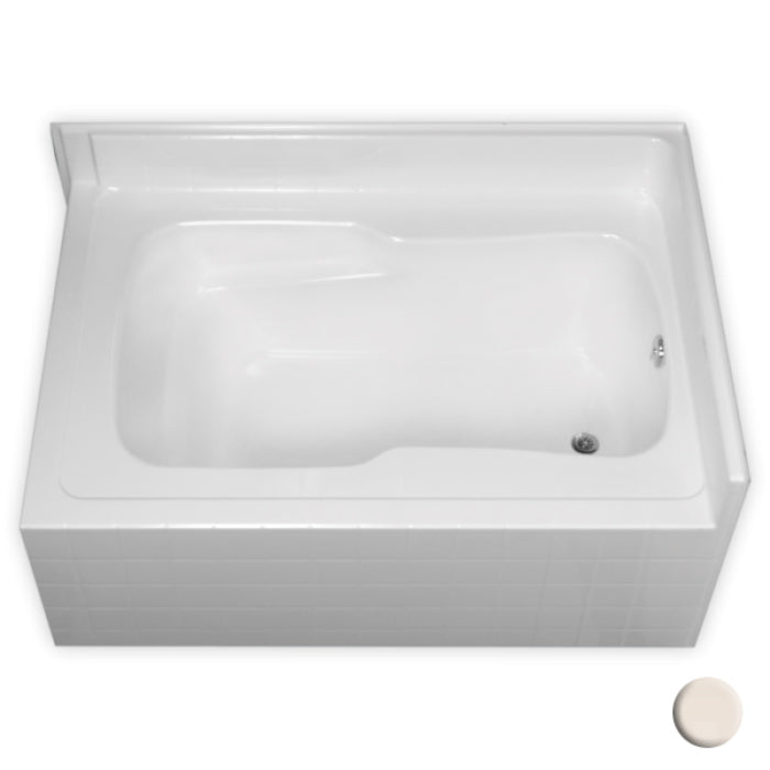 Corner Bathtub 64x44x30 w/22" Apron & Right Drain in Bone