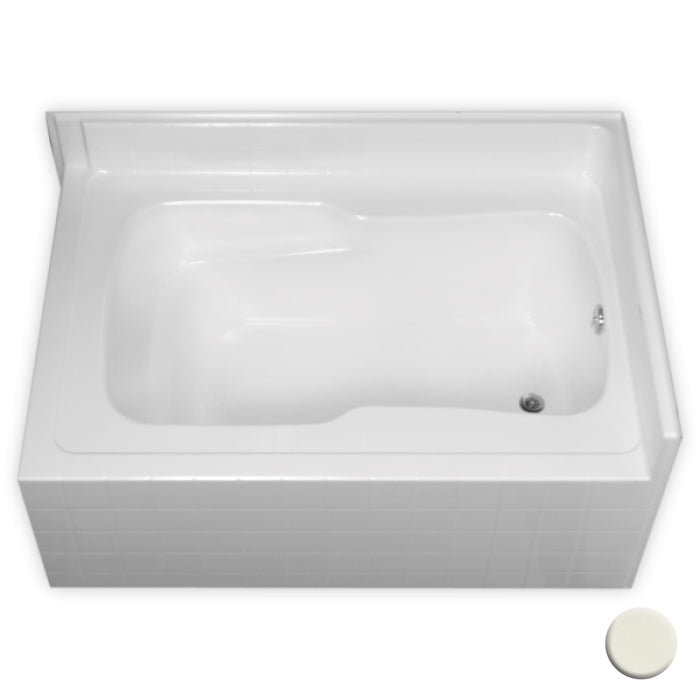 Corner Bathtub 64x44x30 w/22" Apron & Right Drain in Biscuit