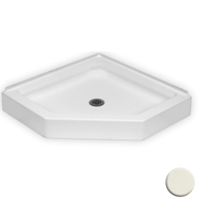 AcrylX 38x38x7" Neo-Angle Shower Base in Biscuit