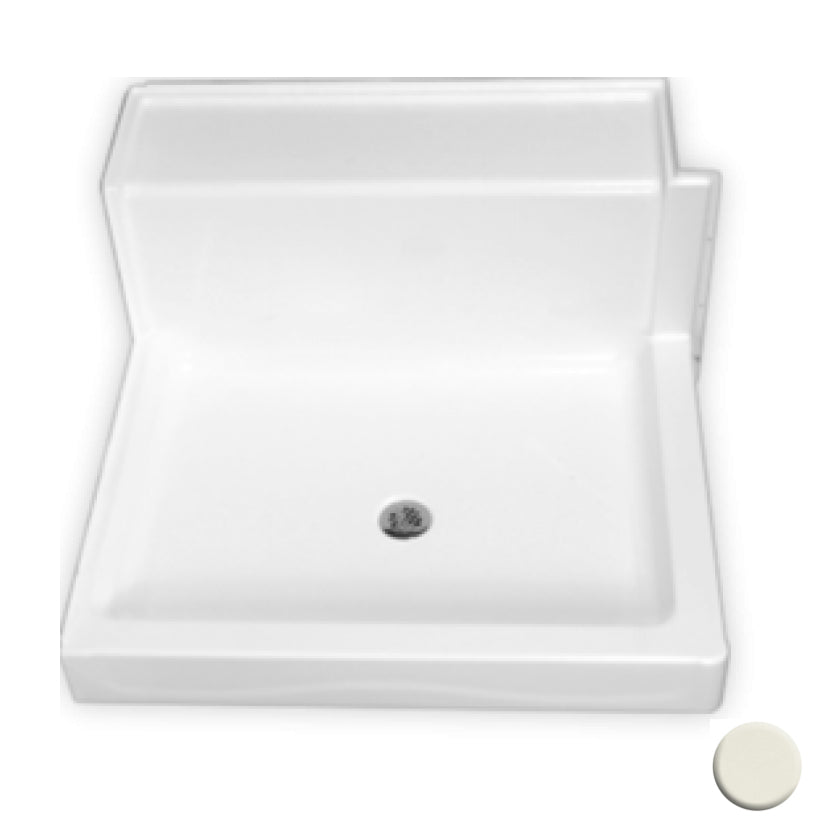 AcrylX 48x48x23" Shower Base w/Front & RH Threshold Biscuit