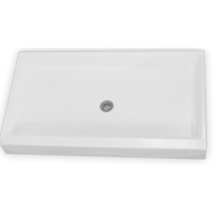 AcrylX 60x34x7" Shower Base w/6" Threshold in White