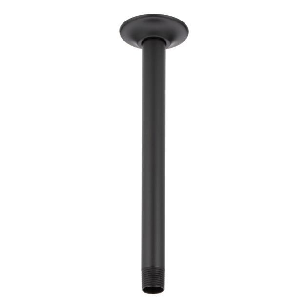 Universal Showering Ceiling Mount Shower Arm & Flange In Matte Black
