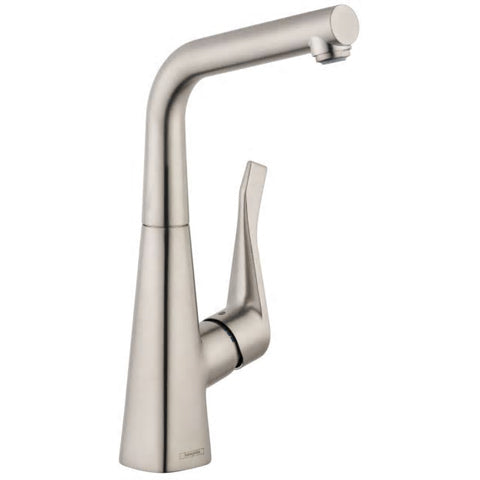 Metris Single Handle Bar Faucet Steel Optik
