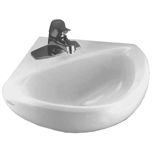 Corner Minette 11x16-3/4" Wall Sink in Silver w/1 Faucet Hole