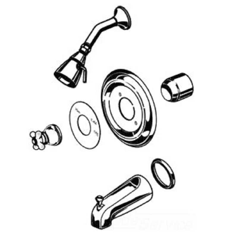 Hampton Shower Trim W/Multi-Function Showerhead In Chrome