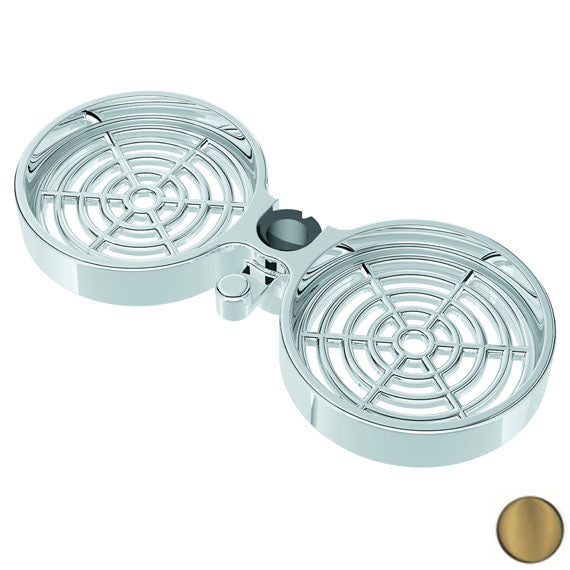 Double Soap Dish for Shower Slide Bar in Polished Brass