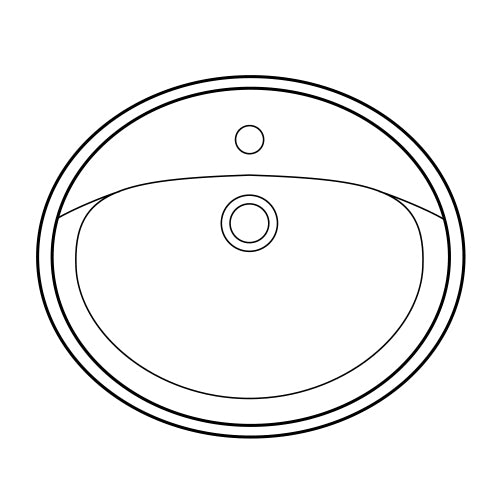 Aqualyn 20-3/8" Drop-In Lav Sink in Silver w/1 Faucet Hole
