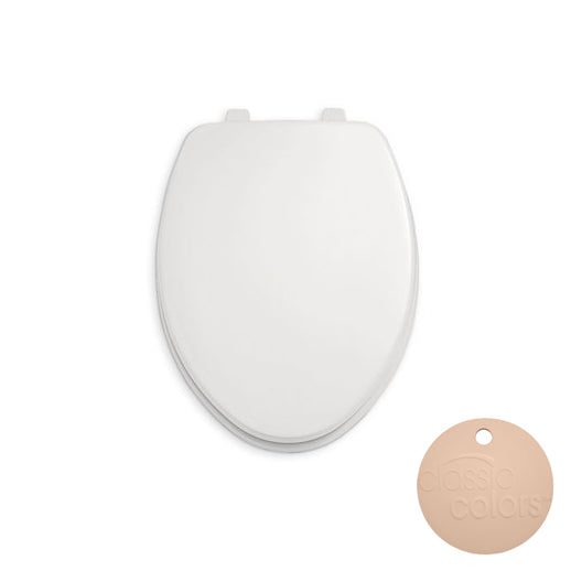 Rise & Shine Round Plastic Toilet Seat & Cover in Candelyght