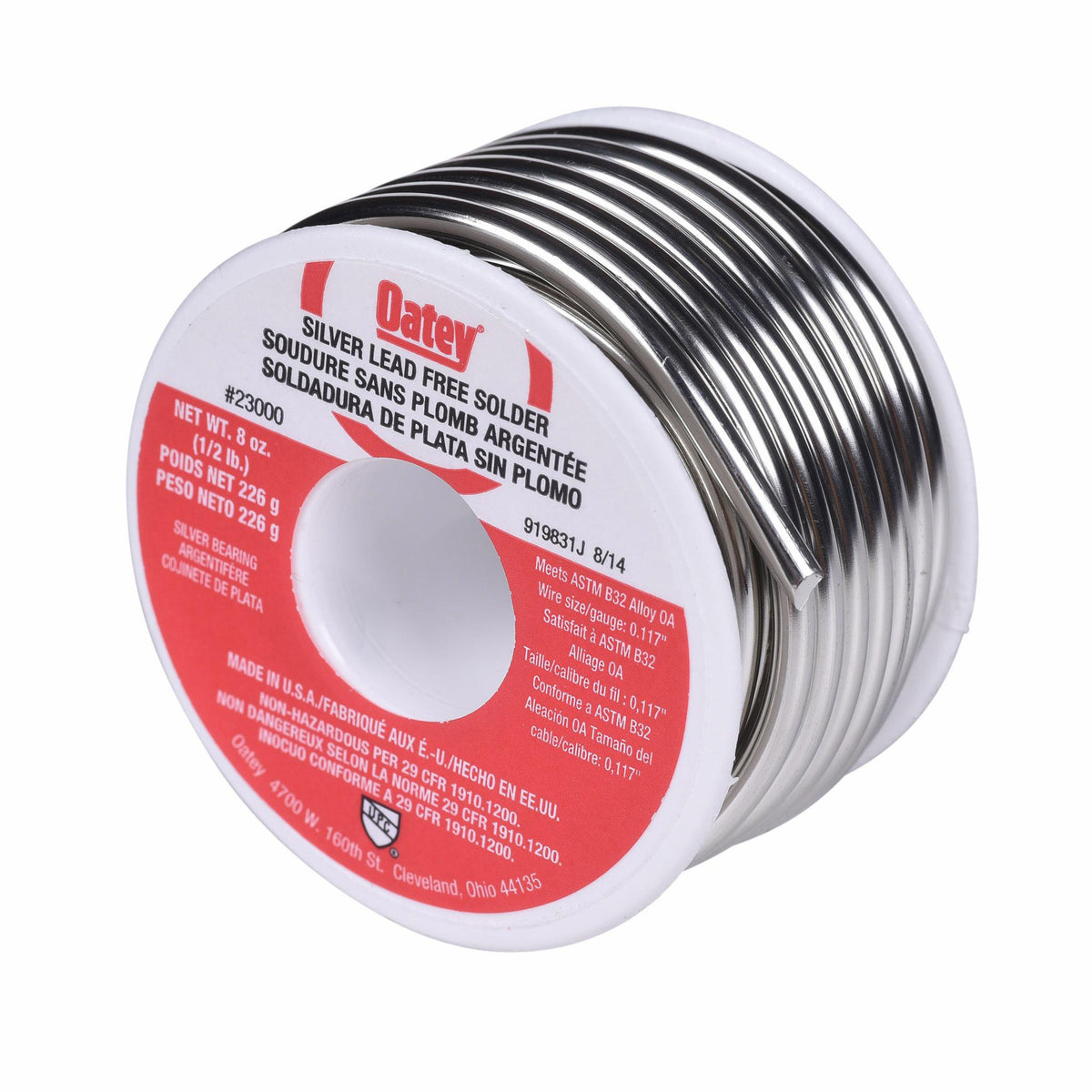 SOLDER WIRE 1/2LB RL SILVER 23000 - LEAD FREE