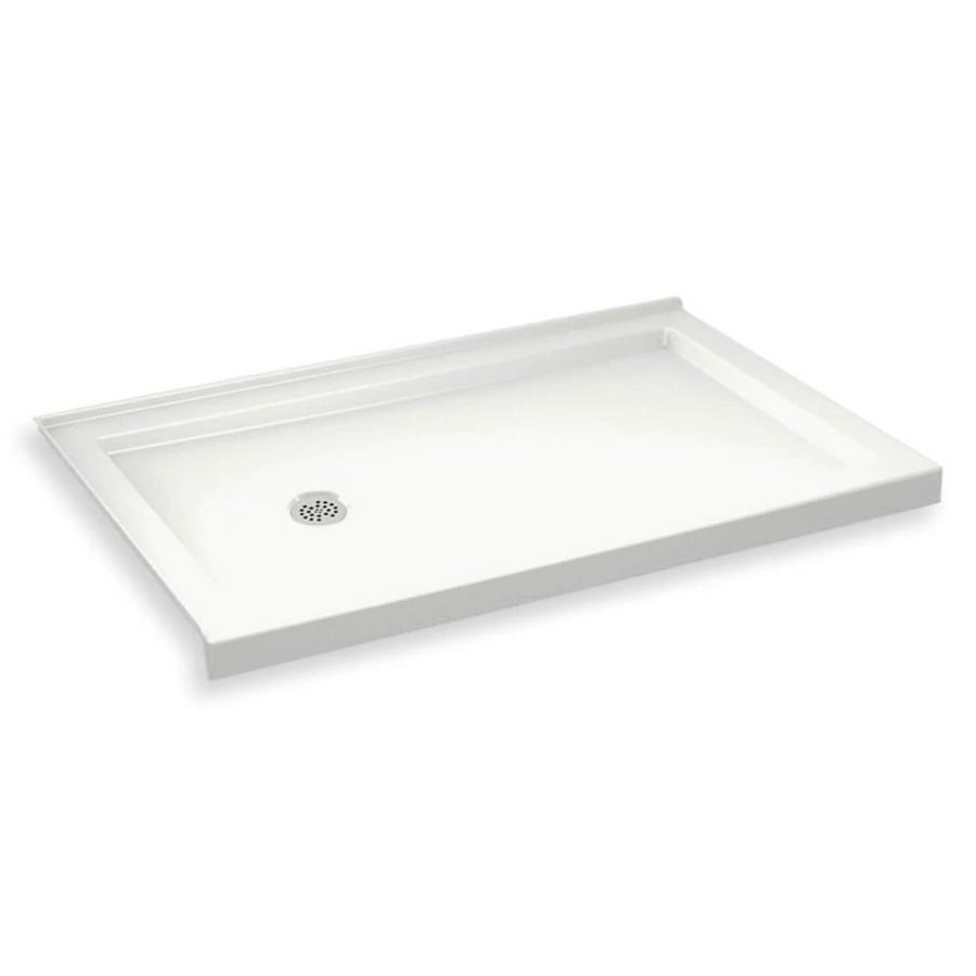 B3Round 59-7/8x35-7/8x4" LH Corner Shower Base Wht w/LH Drn