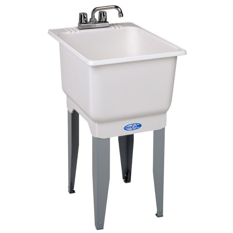 UTILATUB 18" Floor Mount Laundry Tub Combo Kit in White