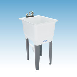 UTILATUB 18" Floor Mount Laundry Tub in White, 4-Pack