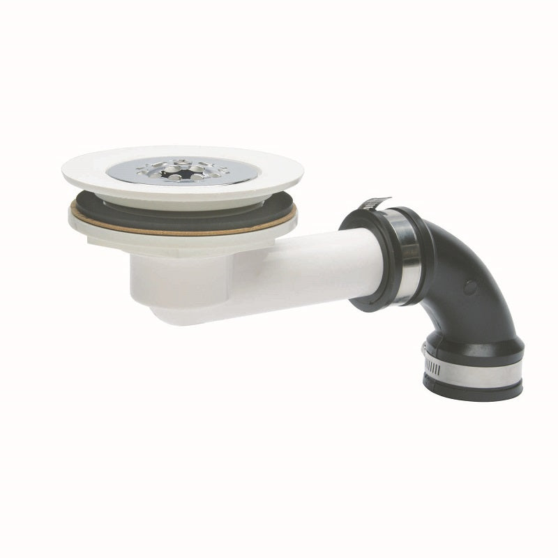 Drain Assembly for ShowerTub & Shower Floor Extension in White