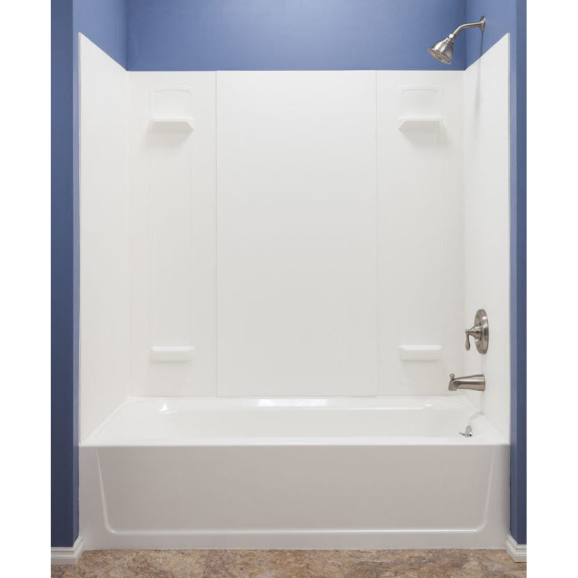 Durawall Premium 5 pc Fiberglass Bathtub Wall System in White