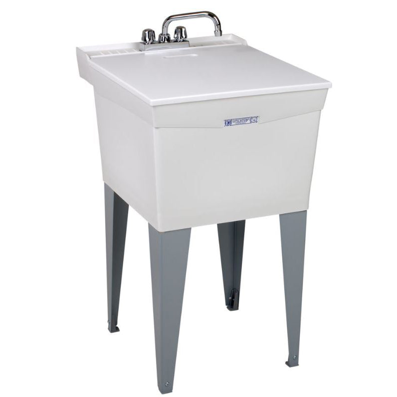 UTILATUB 20" Floor Mount Laundry Tub Combo Kit in White