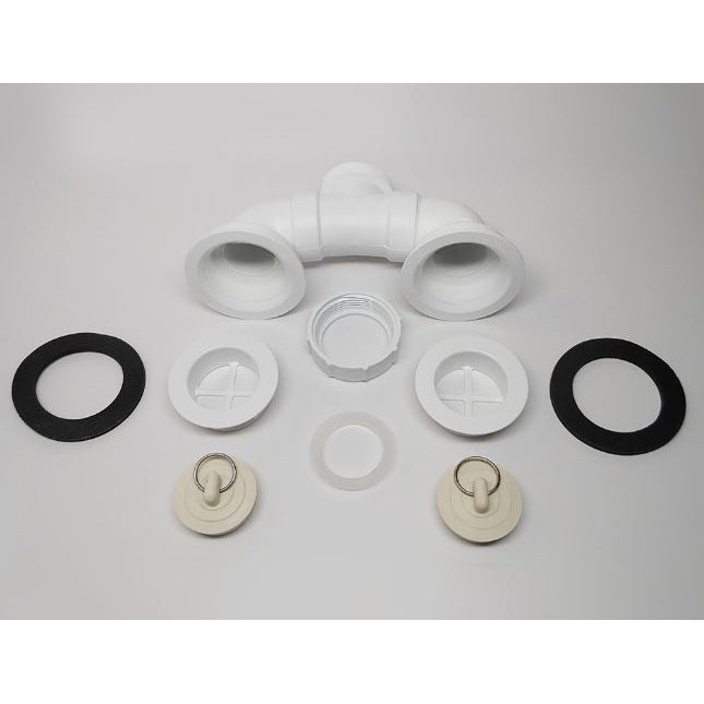 Twin Waste Assembly for 26F, 26W, 27F, & 27W Laundry Tubs