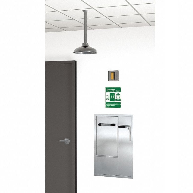 Safety Station Recessed with Drain Pan Exposed Showerhead