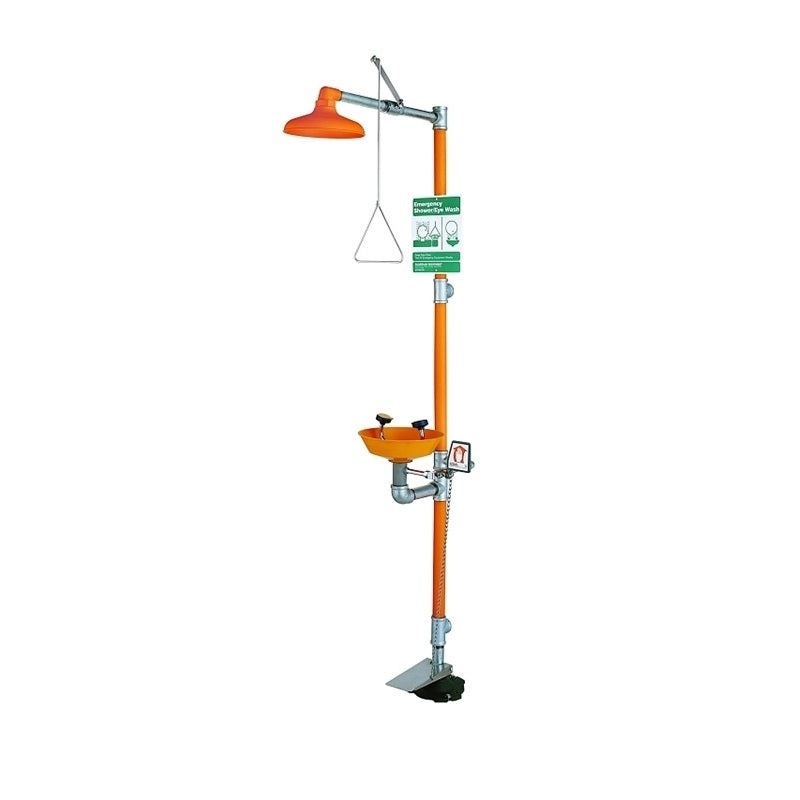 Safety Station Eye/Face Wash with Hand/Foot Control Plastic Bowl