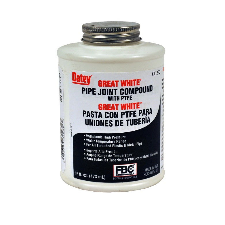 Pipe Joint Compound 16 Fl Oz Paste White with PTFE